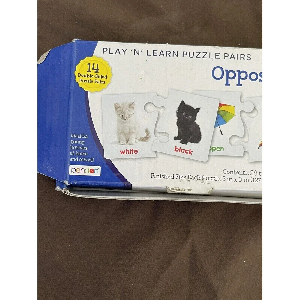 Opposite Learning Preschool Puzzle Pairs 14 Double Sided Puzzles Learning Cards